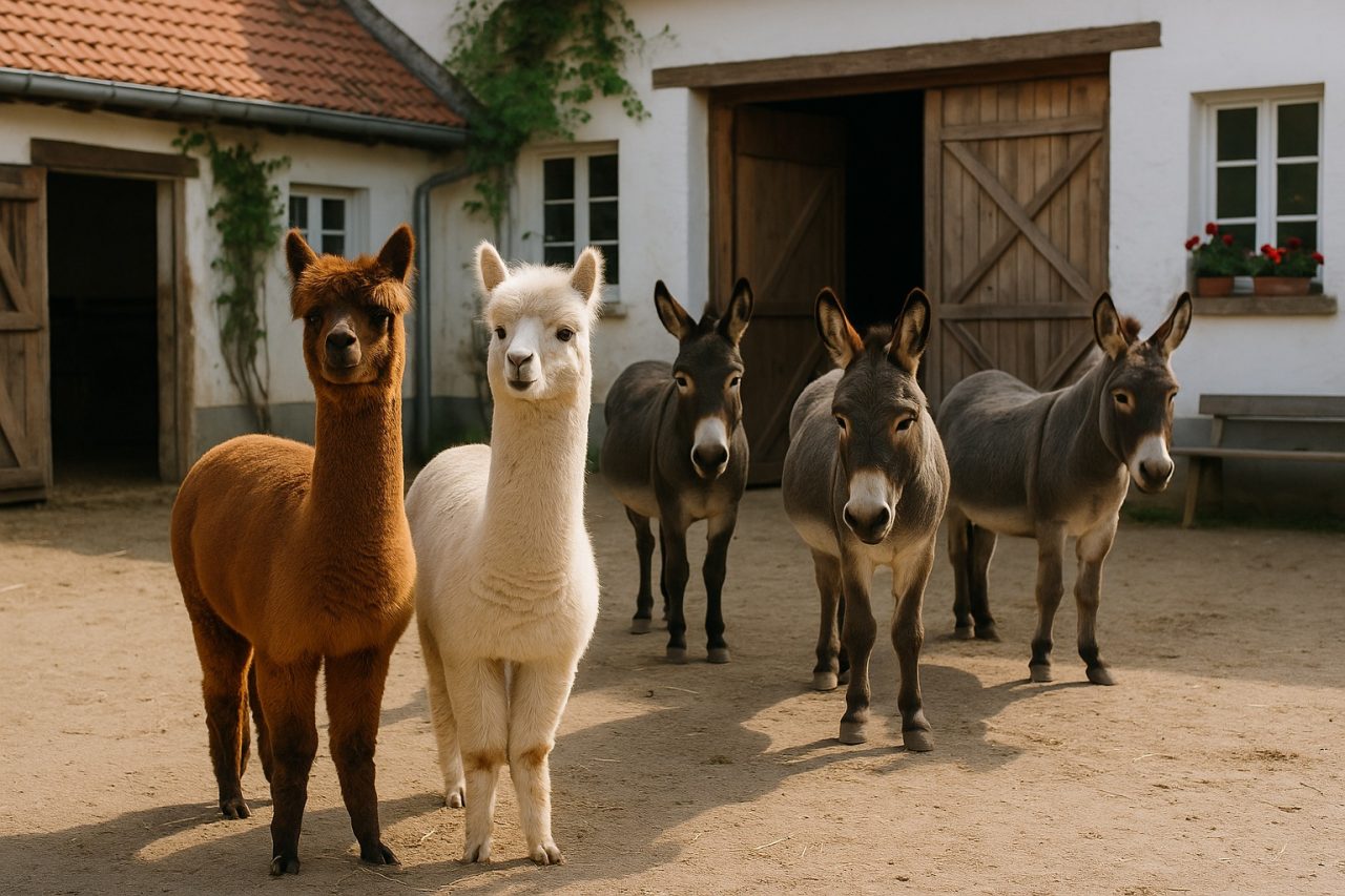Alpakas und Esel in Thüringen