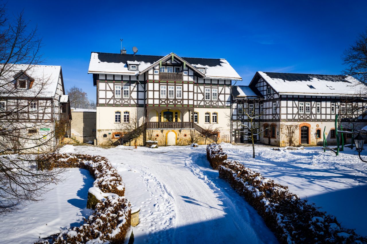 Winteransicht Ferienhof Domäne Groschwitz