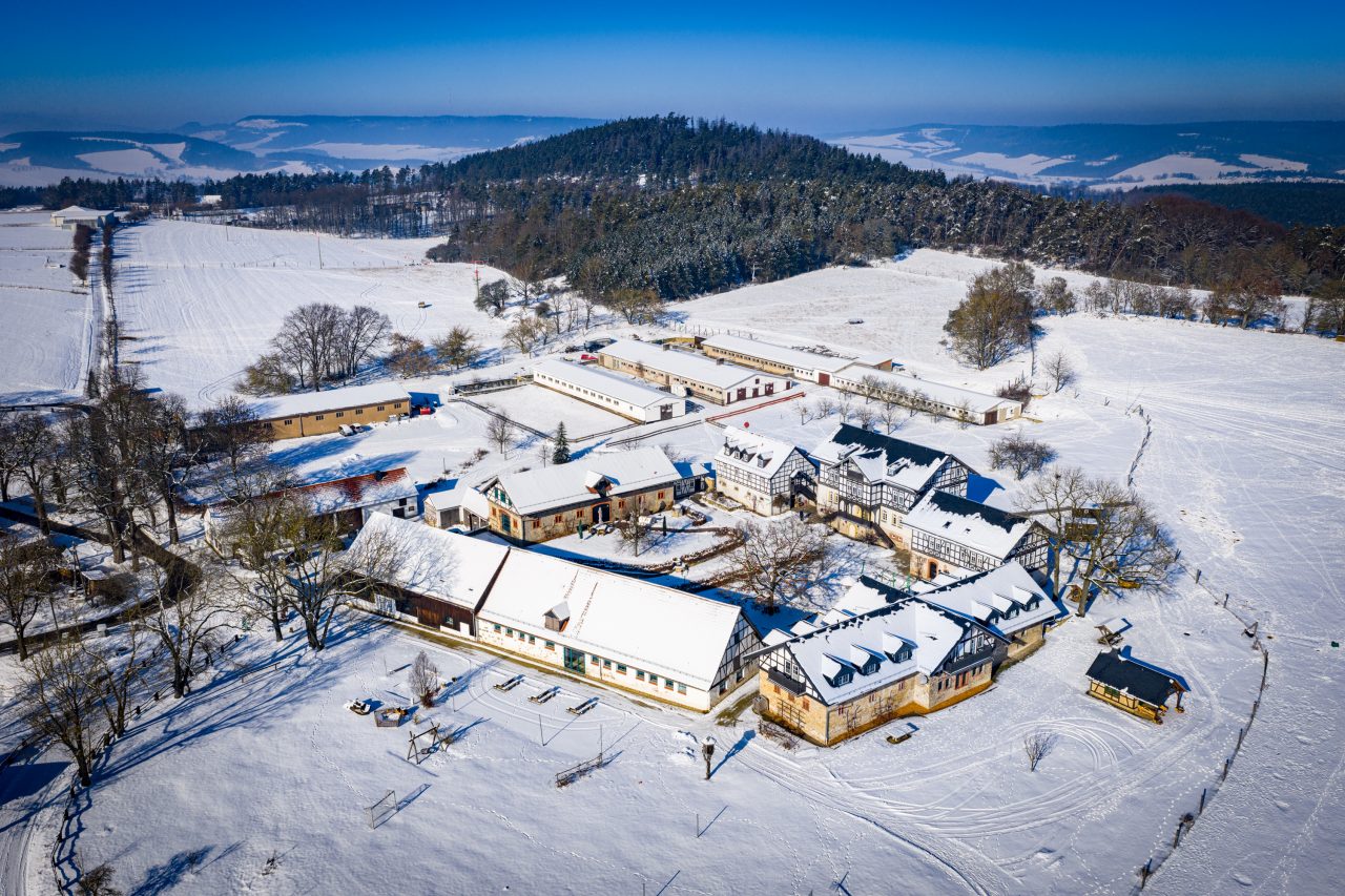Winteransicht Ferienhof Domäne Groschwitz